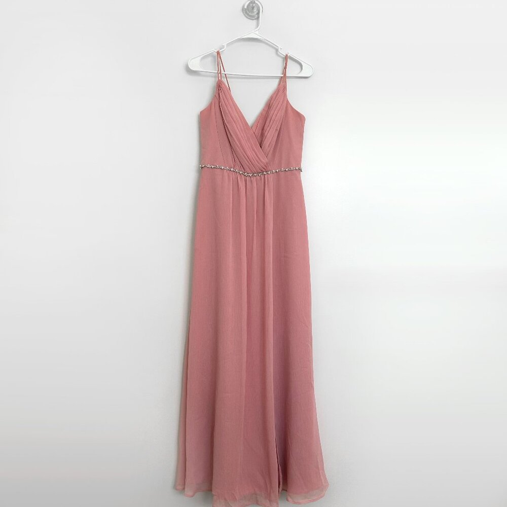 David's Bridal Spaghetti Strap Rose Bridesmaid Dress Size 6